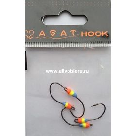Крючок Agat Trout & Perch Ice Hook с эпоксидной каплей 5pcs #2 Red/Yellow/Blue