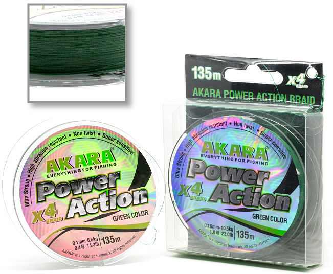 Шнур Akara Power Action X-4 135м 0.06мм (Green)