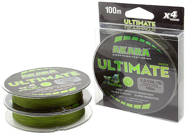 Шнур Akara Ultimate X-4 100м 0.10мм (Green)