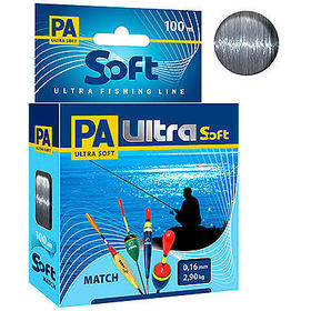 Леска летняя Aqua PA Ultra Soft Match 100 м 0.16 мм (дымчато-серая)
