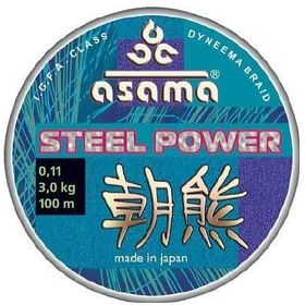 Леска плетеная Asama Steel Power Blue 100м 0.21мм