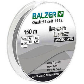 Леска плетеная Balzer Iron Line 4x Micro Spin Grey 150 m 0.05 mm (серая)