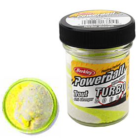 Паста форелевая Berkley Powerbait Turbo Dough (50г) White Chartreuse