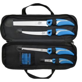 Cuda Knife Set With Sharpener & Case Набор филейных ножей ( 4 шт.) с точилкой