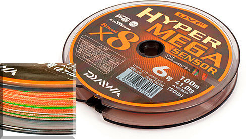 Плетеная леска Daiwa UVF Hyper Mega Sensor  #6.0 d-0.404мм 90lb 100м 9679*