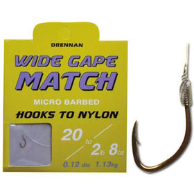 Поводок с крючком Drennan Wide Gape Match Micro Barbed №18 0.12мм 35см