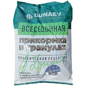 Прикормка всесезонная Dunaev гранулы Карп Клубника (0.75кг)