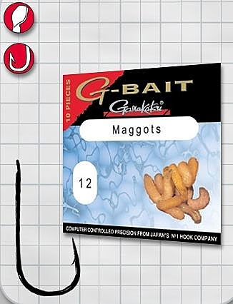 Крючок Gamakatsu G-Bait Maggots B №12 (упаковка - 10шт)