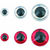 Глазки Grip 3D StickOn Red 3,5mm 52шт.