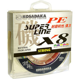 Леска плетеная Kosadaka Super Pe X8 Multicolor 150м 0.12мм (многоцветная)