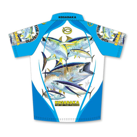 Футболка Kosadaka с коротким рукавом бело-голубая Sunblock