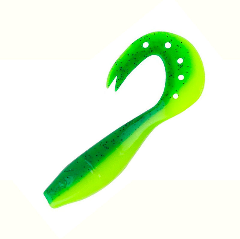 Твистер Kutomi RY44 Snake (9 см) S023 green/d (упаковка - 4 шт)