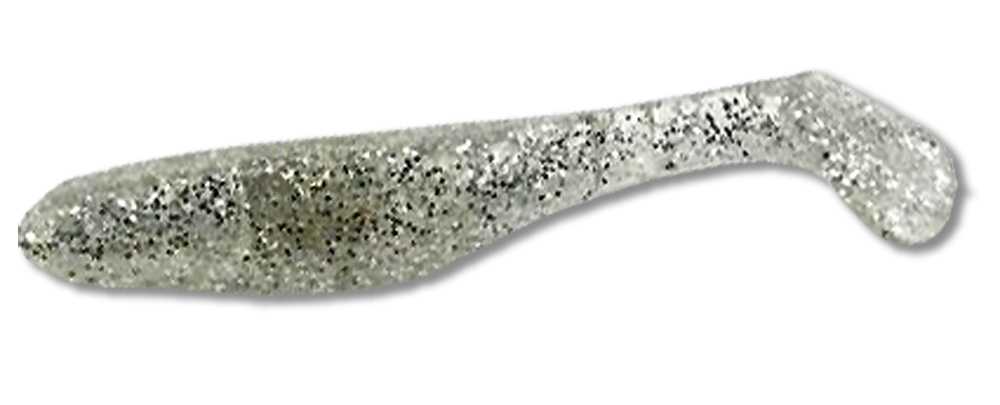 Виброхвост Manns Flipper 7см прозрачный с серебряными блестками 20шт.