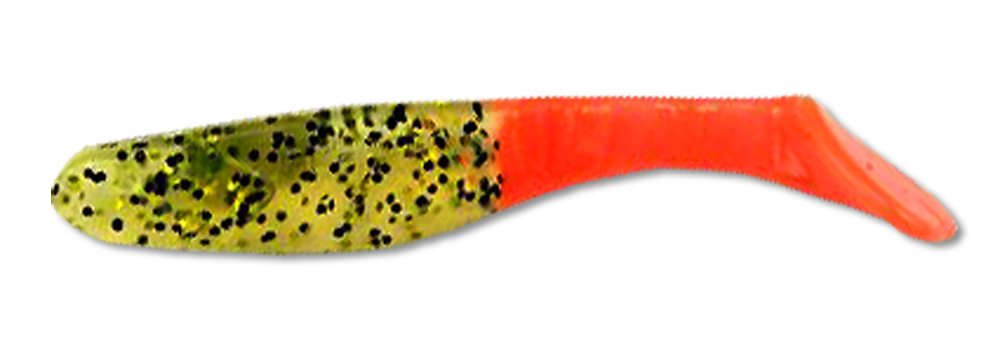 Виброхвост Manns Flipper 7см зеленый с красным хвостом 20шт.