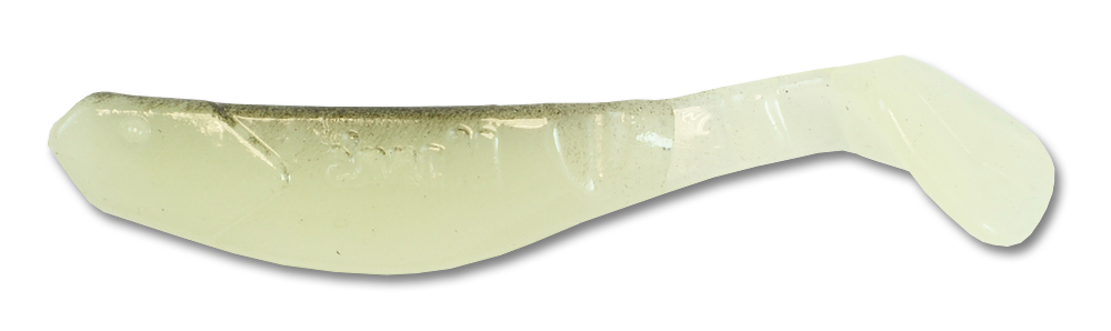 Виброхвост Manns Flipper 7см фосфорный с черной спиной 20шт.