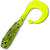 Твистер Manns Nica 50 (5см) прозр-зелен с черно-золот блест и лимонным хвостом (упаковка - 15шт)