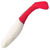 Виброхвост Manns Flipper 70 (7см) белый с красным хвостом (упаковка - 9шт)