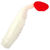 Виброхвост Manns Samba 80 (8см) белый с красным хвостом (упаковка - 6шт)