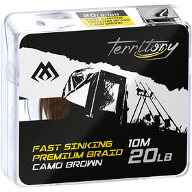 Поводочный плетеный шнур Mikado Territory Fast Sinking Premium Braid Camo Brown 10м 20lb