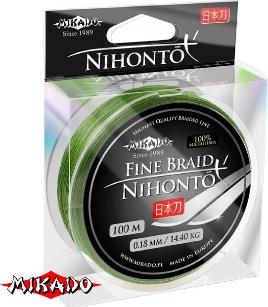 Плетеный шнур Mikado Nihonto Fine Braid 0,06 green (100 м)