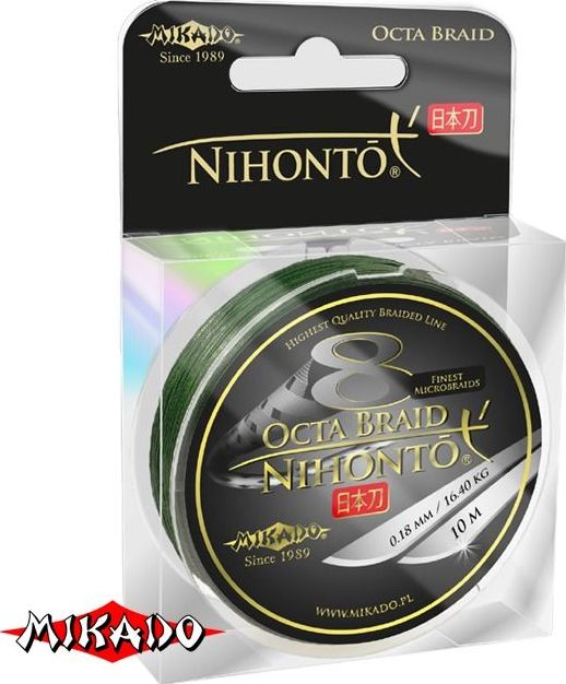 Плетеный шнур Mikado NIHONTO OCTA BRAID 0,08 green (10 м) - 5.15 кг.