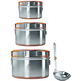 Набор посуды NZ SS 006  (3 кастрюли с крышками-сковородками (0,9л+1,5л+2,4л), половник)