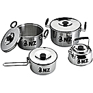 Набор посуды NZ SS 032 из нержавеющей стали (3 кастрюли 1,3л+2,4л+3,8л и чайник 0,8л)