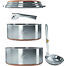 Набор посуды NZ SS 083 со сковородой-крышкой (2 кастрюли 1,1л+1,6л, сковорода, половник, прихватка)