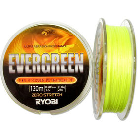 Леска плетеная Ryobi PE Evergreen 8 Yellow 120м 0.092мм (желтая)