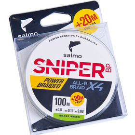 Леска плетеная Salmo Sniper BP ALL R Braid х4 120м 0.11мм (Grass Green)