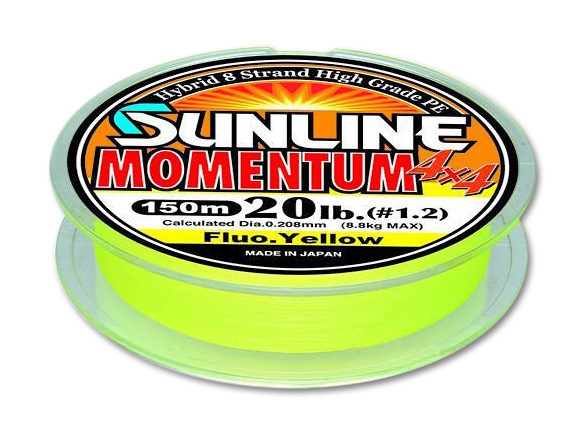 Плетеная леска Sunline Momentum 4x4 (флюоресцентно-желтая)