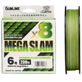 Шнур плетеный Sunline Mega Slam x8 #10 200м 0.520мм (Bright Green)