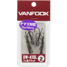 Крючок Vanfook DW-41BL-B (barbless) Fusso Black #1 (упаковка - 8шт)