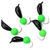 Мормышка безнасадочная Яман Банан черный 3мм (0.5г) шарик зеленый неон (5шт)