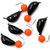 Мормышка безнасадочная Яман Банан черный 3мм (0.5г) шарик оранжевый неон (5шт)