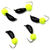 Мормышка безнасадочная Яман Банан черный 3мм (0.5г) шарик желтый неон (5шт)
