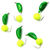 Мормышка безнасадочная Яман Банан зеленый 3мм (0.5г) шарик желтый неон (5шт)