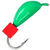 Мормышка безнасадочная Яман Банан зеленый 3.5мм (0.7г) ядреный кубик красный (5шт)