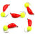 Мормышка безнасадочная Яман Банан красный 3мм (0.5г) шарик желтый неон (5шт)