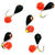 Мормышка вольф безнасад Яман Капля с отв с коронкой из меди 3мм/0.5г подвеска икринка оранж (5шт)