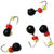 Мормышка вольфрам Яман Дробь с коронкой из никеля 4мм (0.6г) бисер и кембрик флуор. красный (5шт)