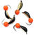 Мормышка вольфрамовая безнасадочная Яман Малек №3 (0.6г) фц. красный шар (5шт)