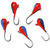Мормышка вольфрамовая Яман Капля с ушком №3 (0.5г) красно-синий (упаковка - 5шт)