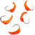 Мормышка вольфрамовая Яман Кобра с ушком №4 (0.7г) оранжевый (упаковка - 5шт)