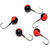 Мормышка вольфрамовая Яман Шар с отверстием №6 (1.9г) черный/красный (5шт)