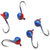 Мормышка вольфрамовая Яман Шар с ушком №3 (0.3г) красно-синий (5шт)