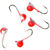 Мормышка вольфрамовая Яман Шар с ушком №6 (2.2г) красно-белый (5шт)