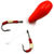 Приманка Балда Яман Булава-3 с плавающими крючками (8г) флуоресцентный красный