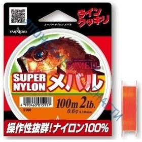 Леска Yamatoyo SUPER NYLON MEBARU #0.6-100М, ОРАНЖЕВЫЙ